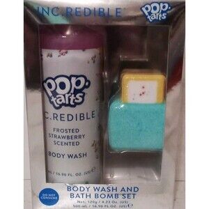 Pop-Tarts Body Wash And Bath Bomb Set‎ Frosted Strawberry Scent